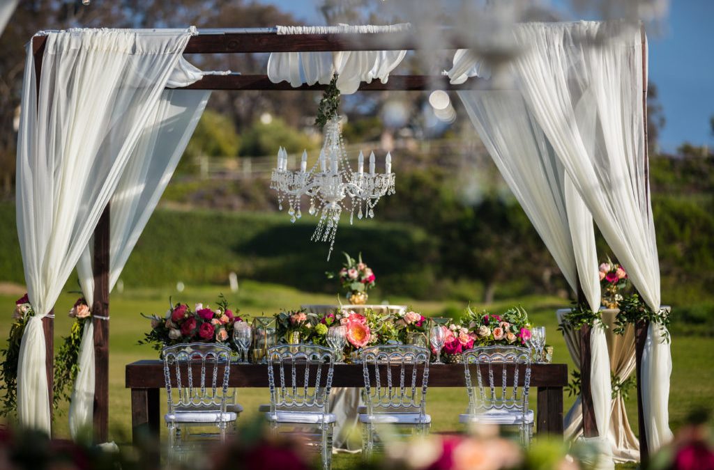 Lush Coral & Blush Styled Wedding Reception at the Monarch Beach Resort