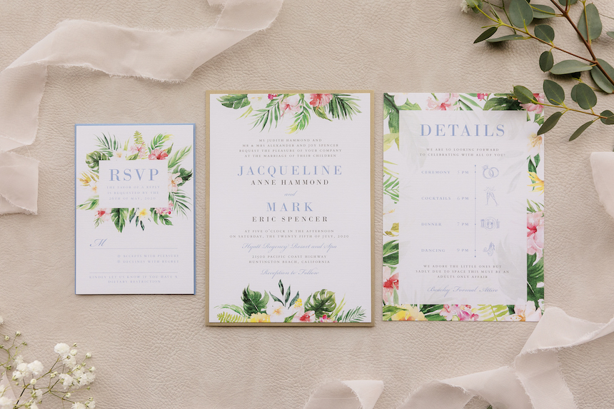 Tropical Floral Wedding Invitation