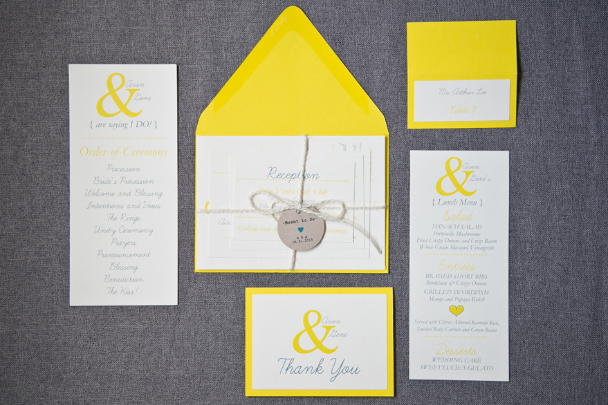 Fun & Flirty Yellow Wedding Invitation Collection