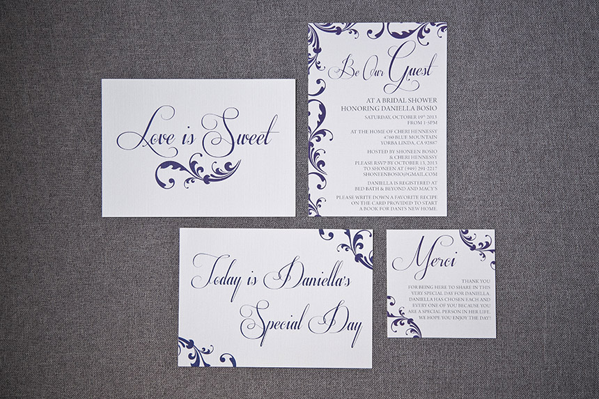 Purple Swirl Bridal Shower Invitations